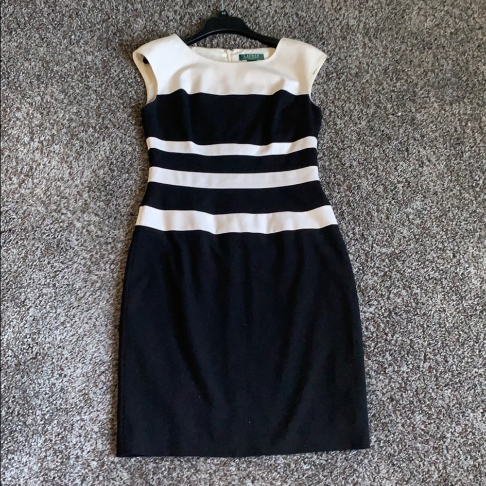 Ralph Lauren black and white fitted dress